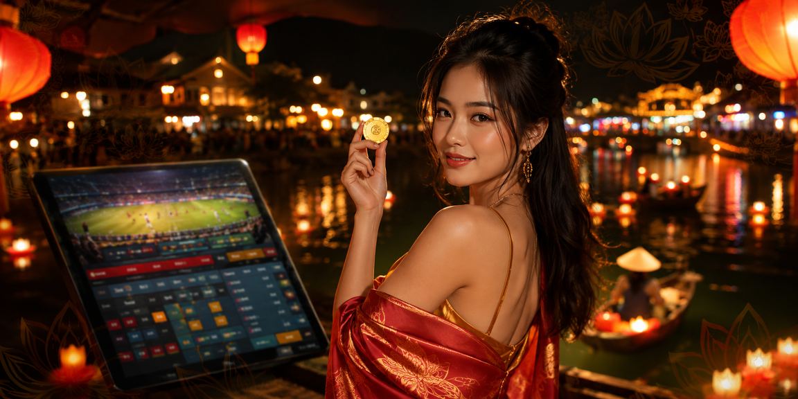 Cảnh chợ đêm Hội An sôi động gắn với không khí cá cược thể thao trực tuyến