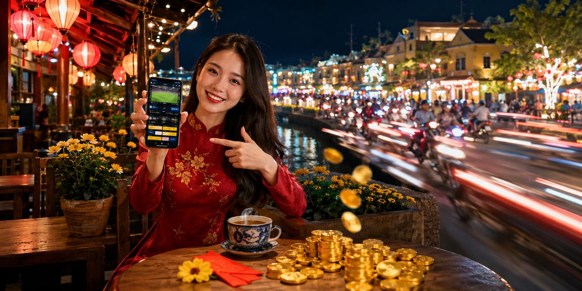 Người dùng Hội An trải nghiệm casino trực tuyến trên điện thoại bên ly cà phê
